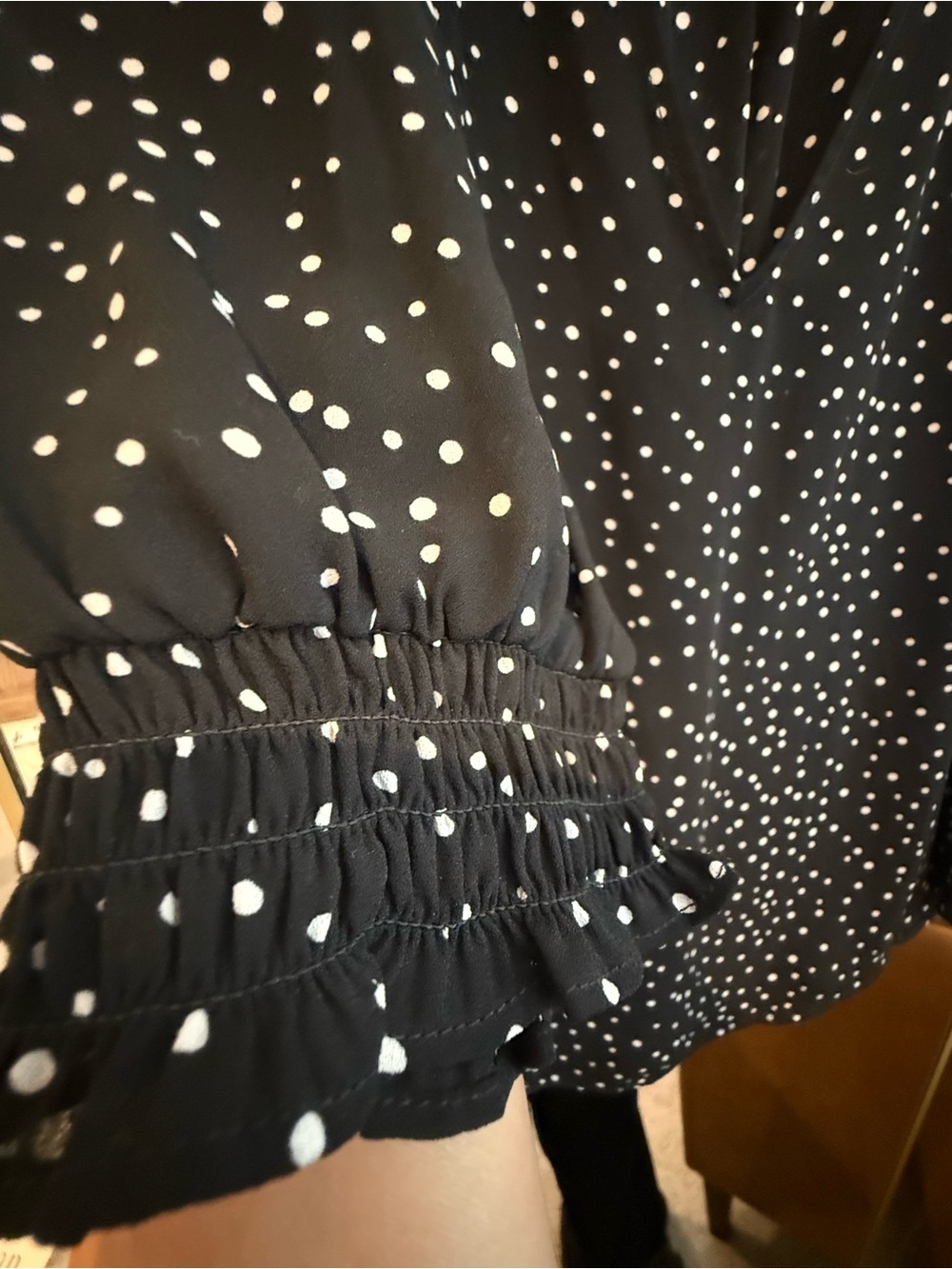 Ann Taylor Factory Black and White Polka Dot Petite Dress